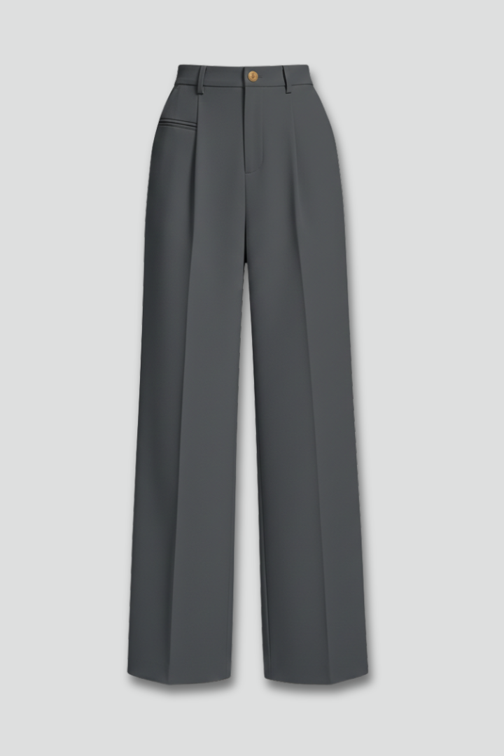 Ava Palazzo Trousers with Front Pleats and Back Pockets
