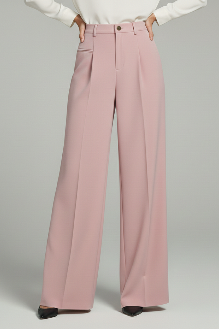 Ava Palazzo Trousers with Front Pleats and Back Pockets