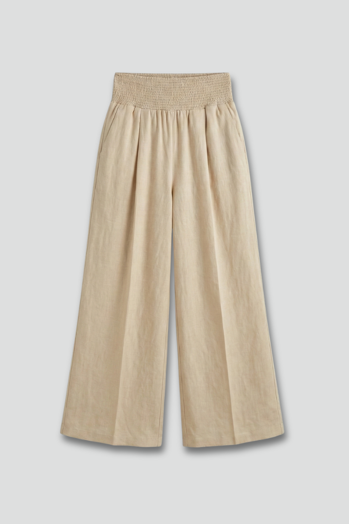Bethany High-Waist Palazzo Trousers with Pleats