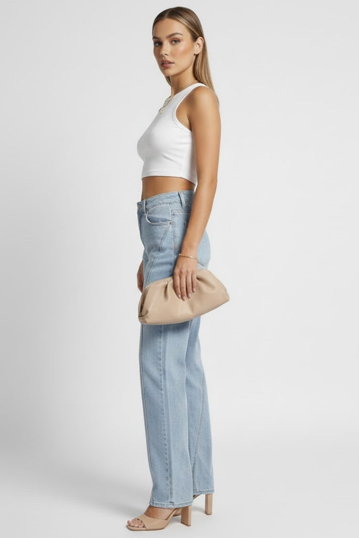 Katie High-Waist Classic Straight-Leg Denim Jeans