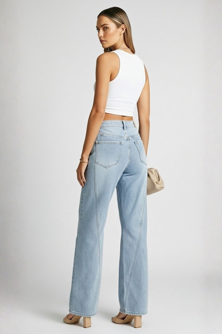 Katie High-Waist Classic Straight-Leg Denim Jeans