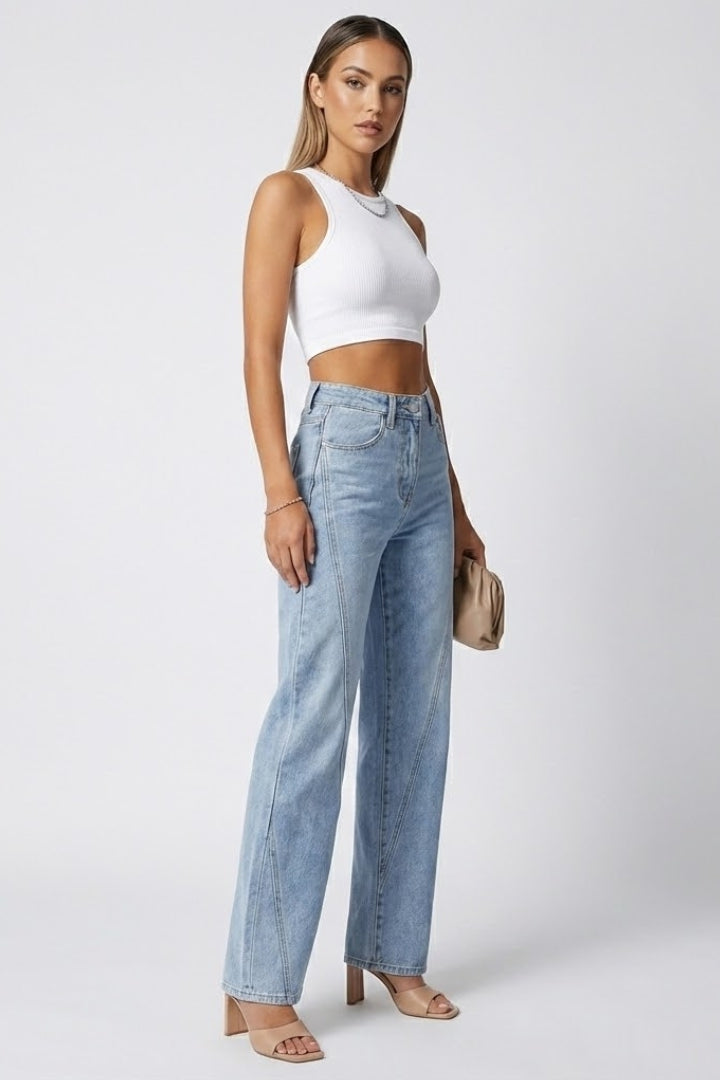 Katie High-Waist Classic Straight-Leg Denim Jeans