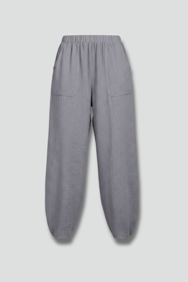 Bianca Trousers with Elastic Waist and Side Pockets