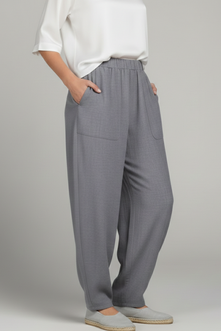 Bianca Trousers with Elastic Waist and Side Pockets