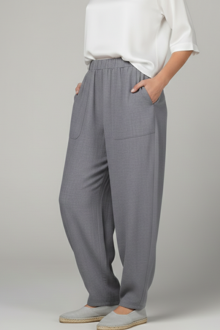Bianca Trousers with Elastic Waist and Side Pockets