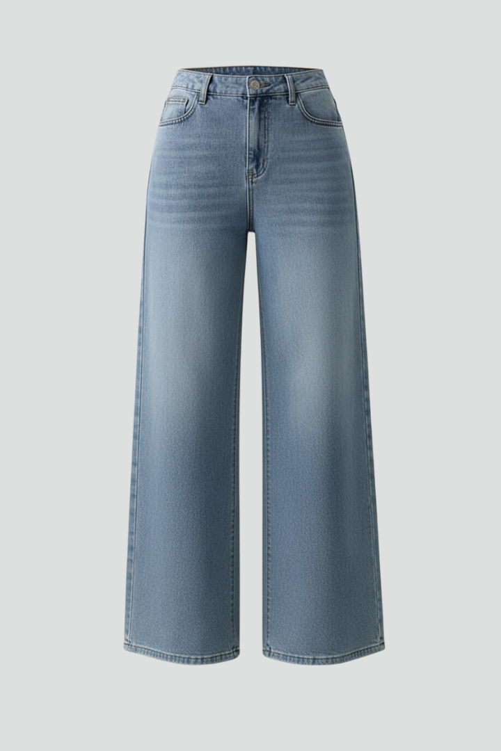 Ariel High-Rise Wide-Leg Denim Jeans
