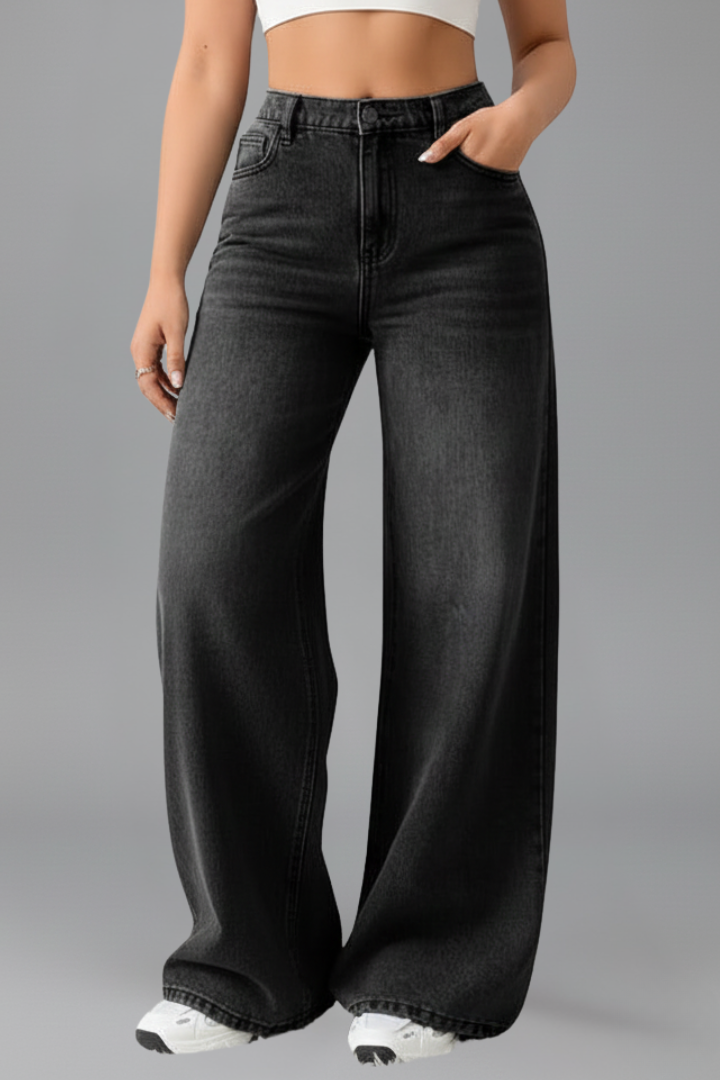 Ariel High-Rise Wide-Leg Denim Jeans