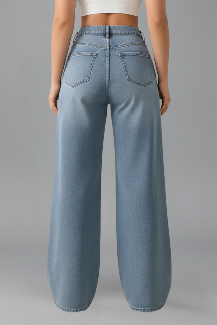 Ariel High-Rise Wide-Leg Denim Jeans