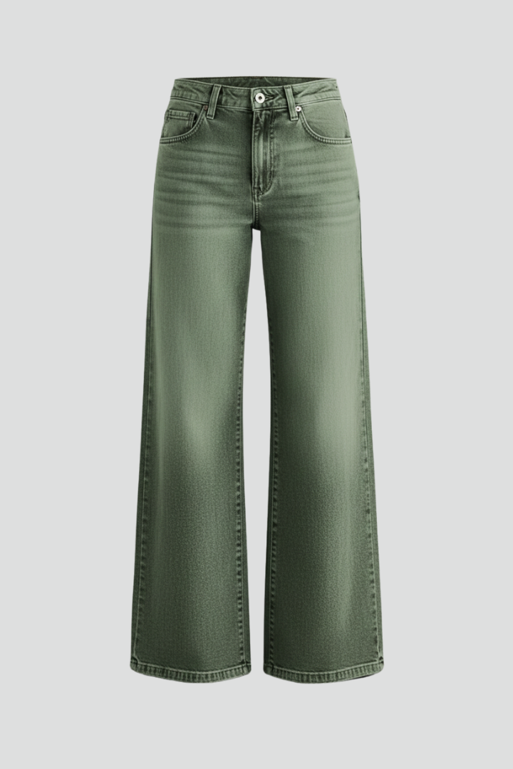 Grace Casual Wide-Leg High-Rise Denim Jeans