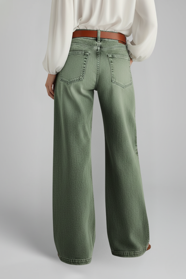 Grace Casual Wide-Leg High-Rise Denim Jeans