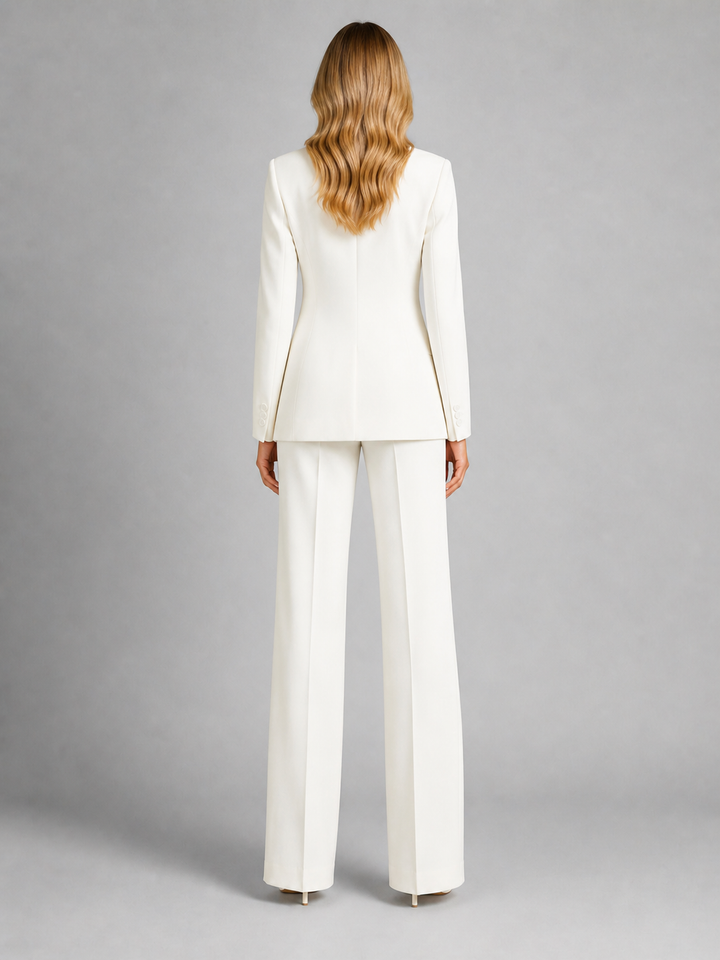 Bridget | Women's Tailored Blazer and Wide-Leg Trousers Set Notched Lapel