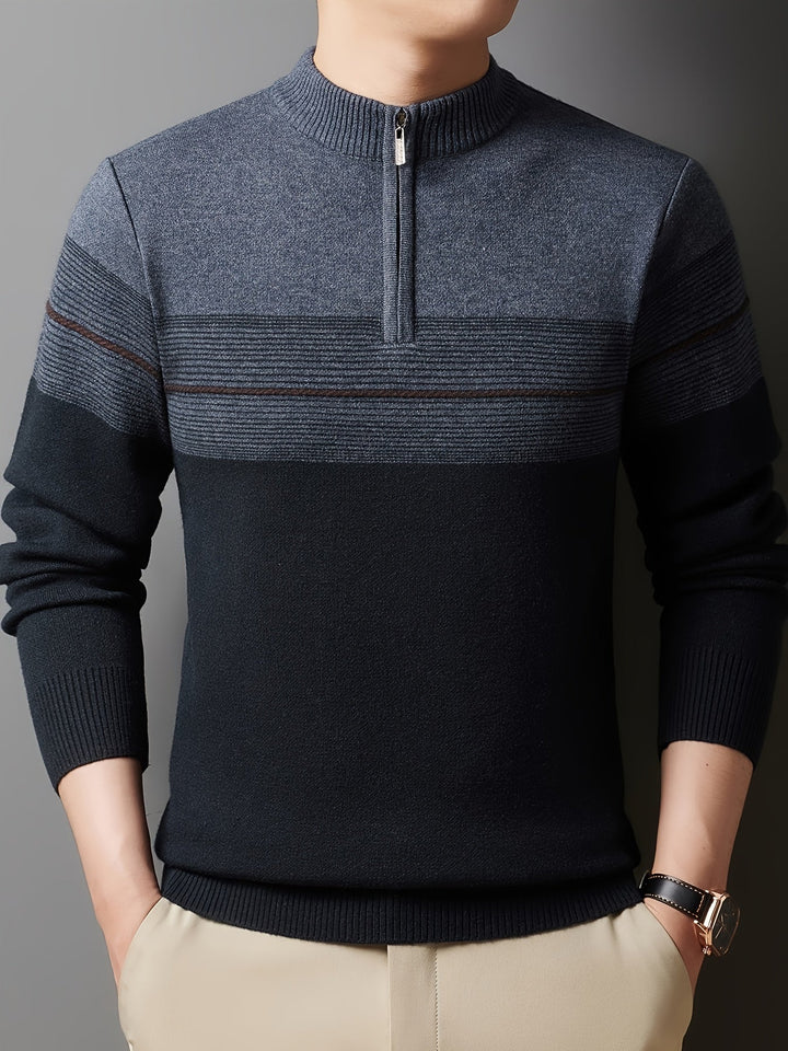 Oscar | Men's Knitted Zip Neck Jumper Long Sleeve