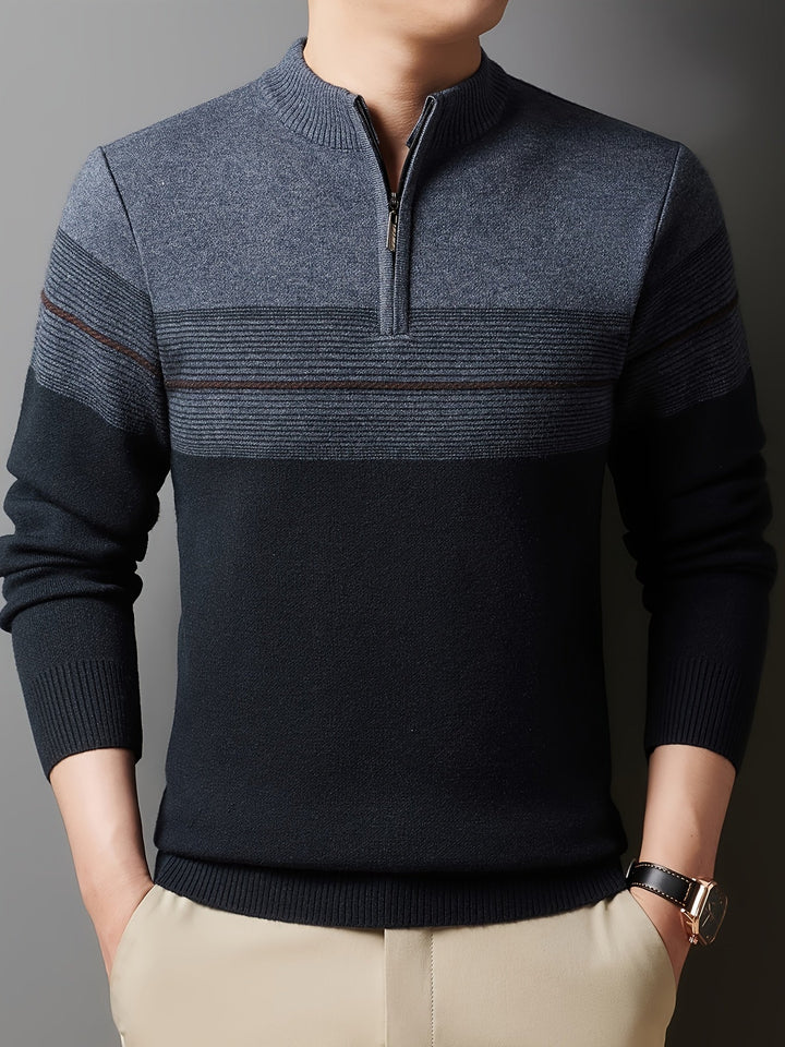 Oscar | Men's Knitted Zip Neck Jumper Long Sleeve