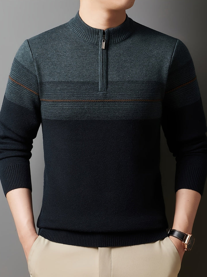 Oscar | Men's Knitted Zip Neck Jumper Long Sleeve