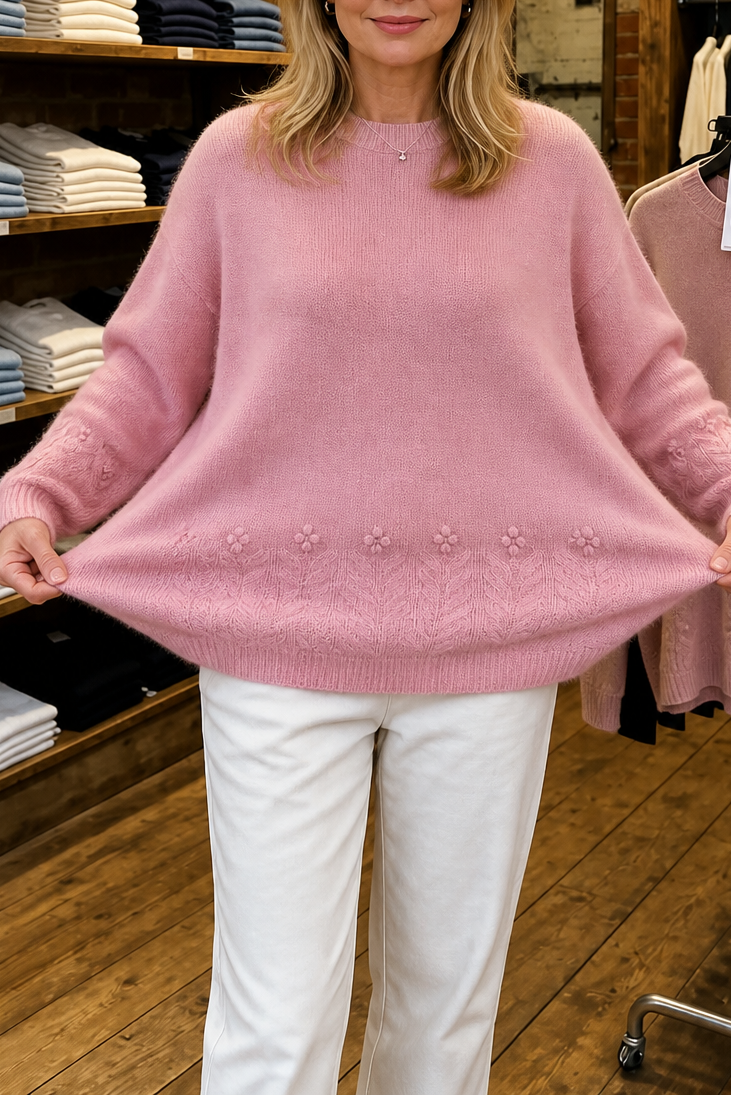 Stella | Women's Cable Knit Jumper Longline Relaxed Fit