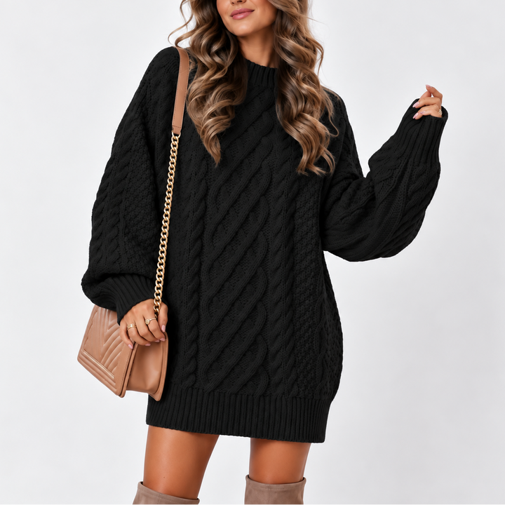 Octavia | Women's Oversized Cable Knit Jumper Balloon Sleeves