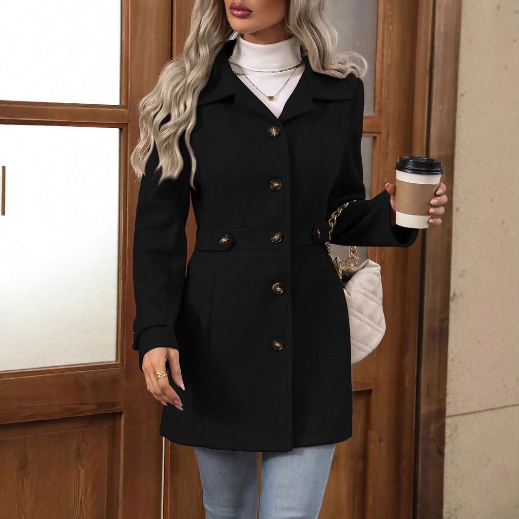 Esme | Women's Belted Trench Coat Double-Breasted Lapel Collar