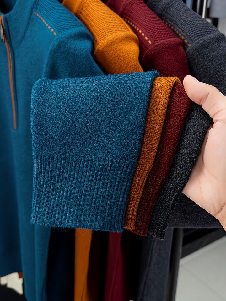 Daniel | Men's Half Zip Knitted Jumper Long Sleeve