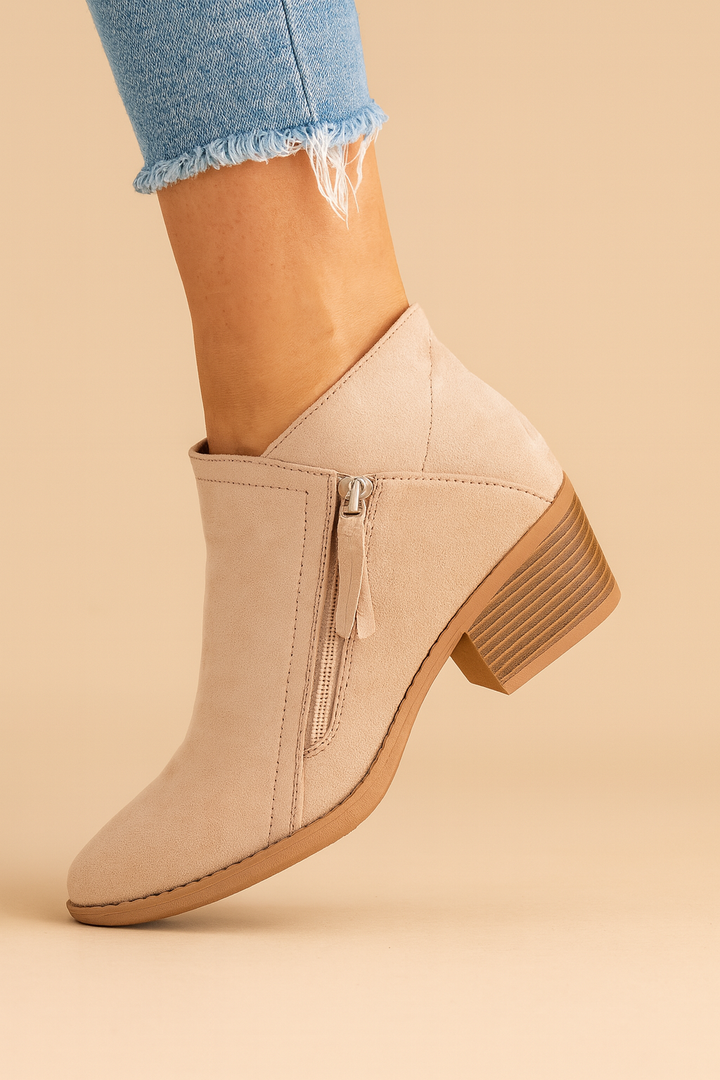 Imogen | Women's Block Heel Ankle Boots Side Zip Pointed Toe