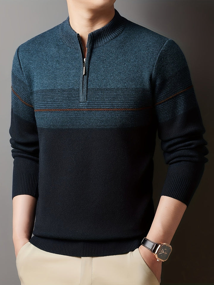 Oscar | Men's Knitted Zip Neck Jumper Long Sleeve