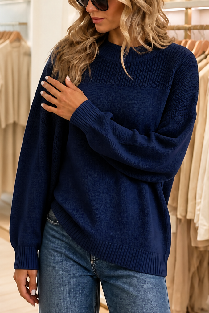 Livia | Women's Oversized Crew Neck Knitted Jumper