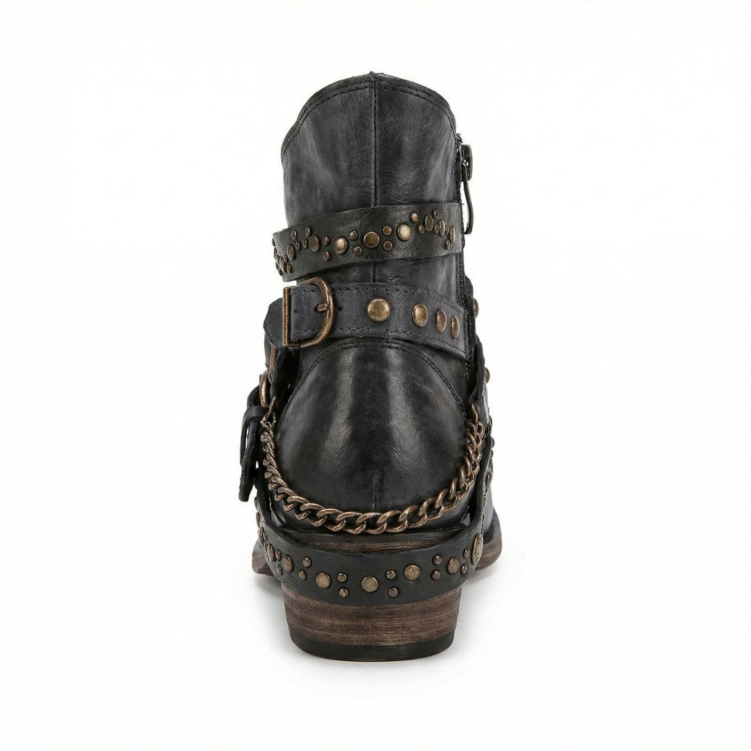 Evelyn | Women's Vintage-Style Chain Detail Boots Supportive Fit