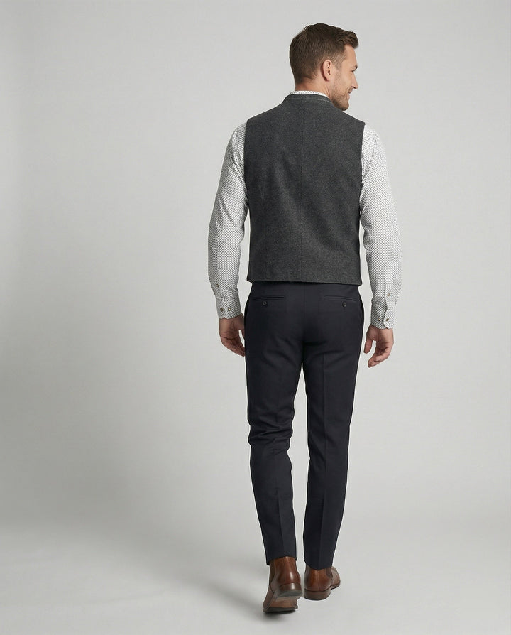 Garrick | Men's Embroidered Waistcoat Slim Fit Funnel Neck
