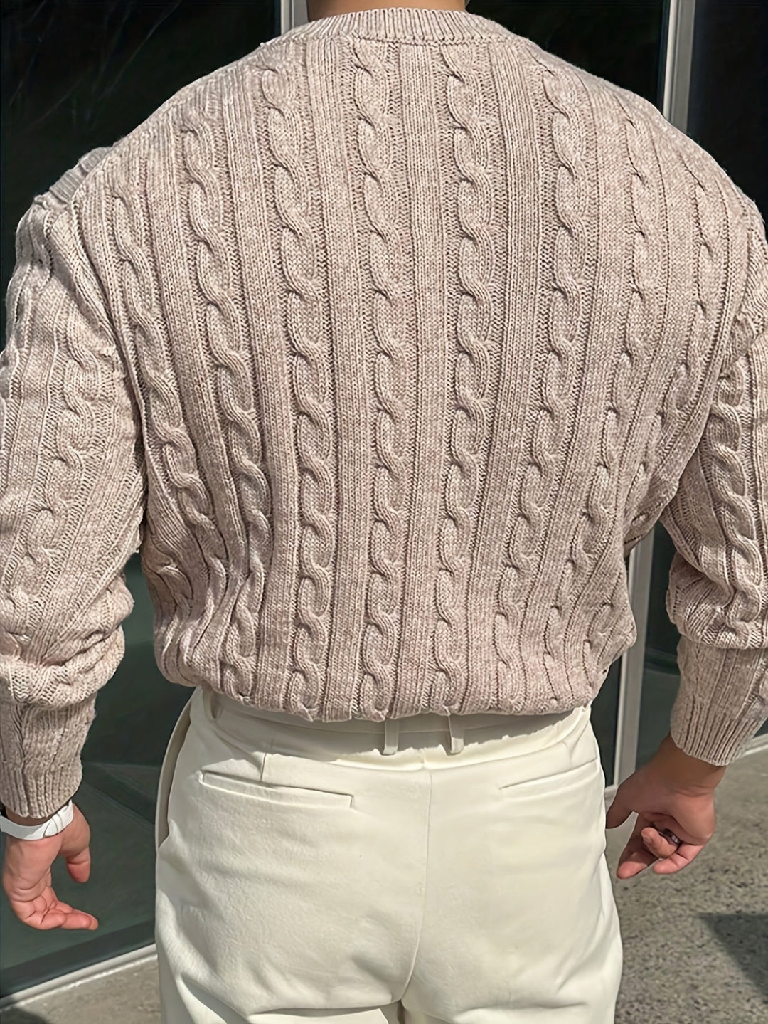 Jonas | Men's Cable Knit Jumper Crew Neck Long Sleeve