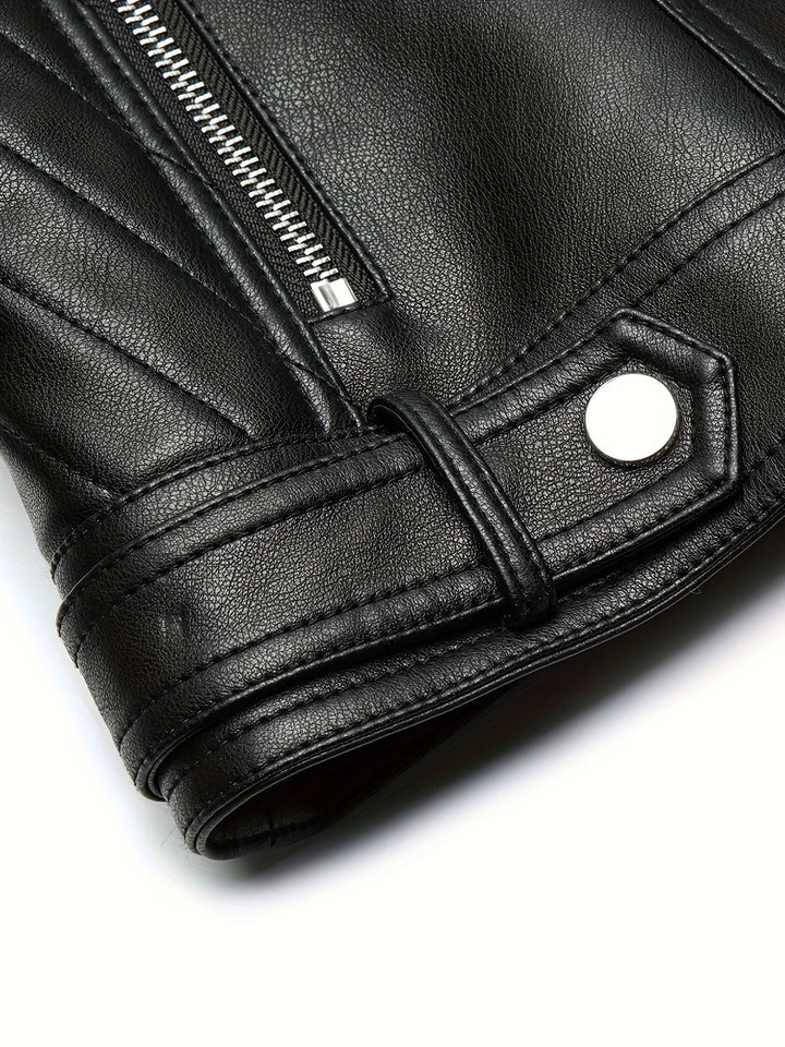 Mabel | Sculpted Zip-Front Biker Jacket