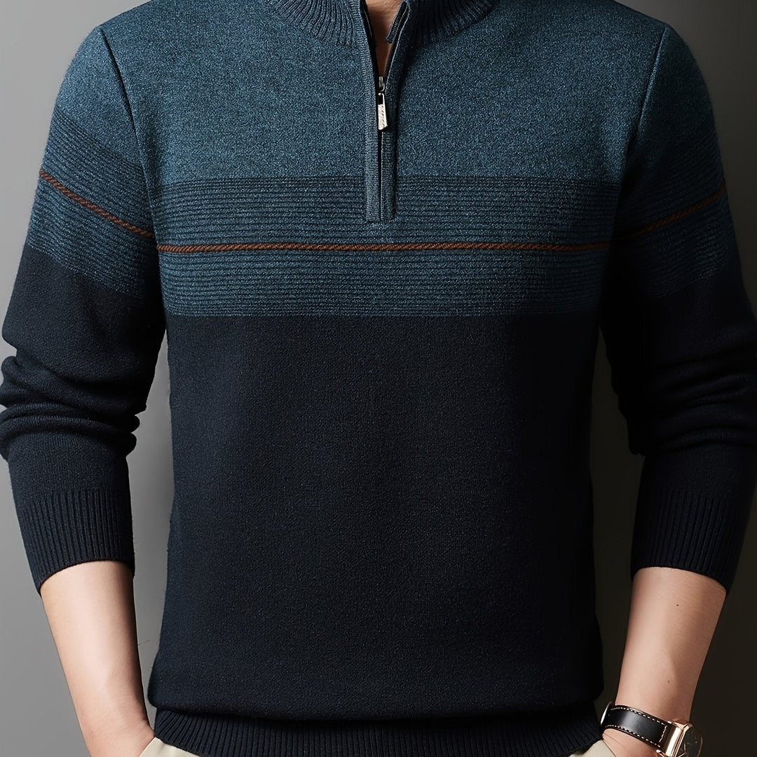 Oscar | Men's Knitted Zip Neck Jumper Long Sleeve