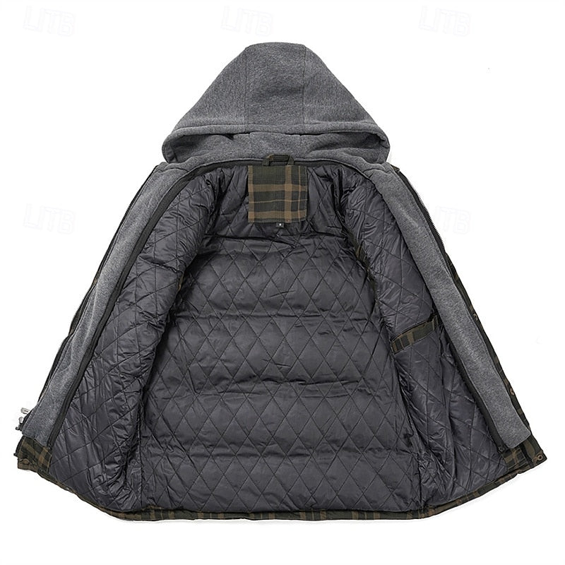 Keaton | Men's Hooded Quilted Gilet Padded Checked Body Warmer