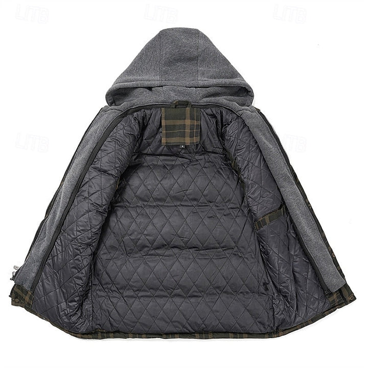 Keaton | Men's Hooded Quilted Gilet Padded Checked Body Warmer