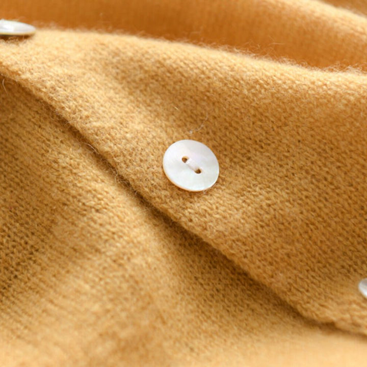 Eulalie | Women's Fine Knit Crew Neck Button Cardigan