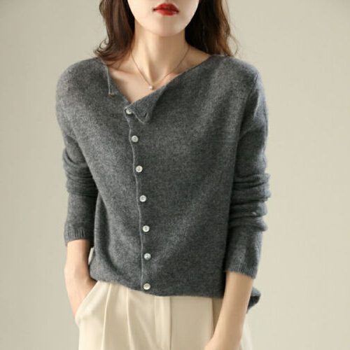 Eulalie | Women's Fine Knit Crew Neck Button Cardigan