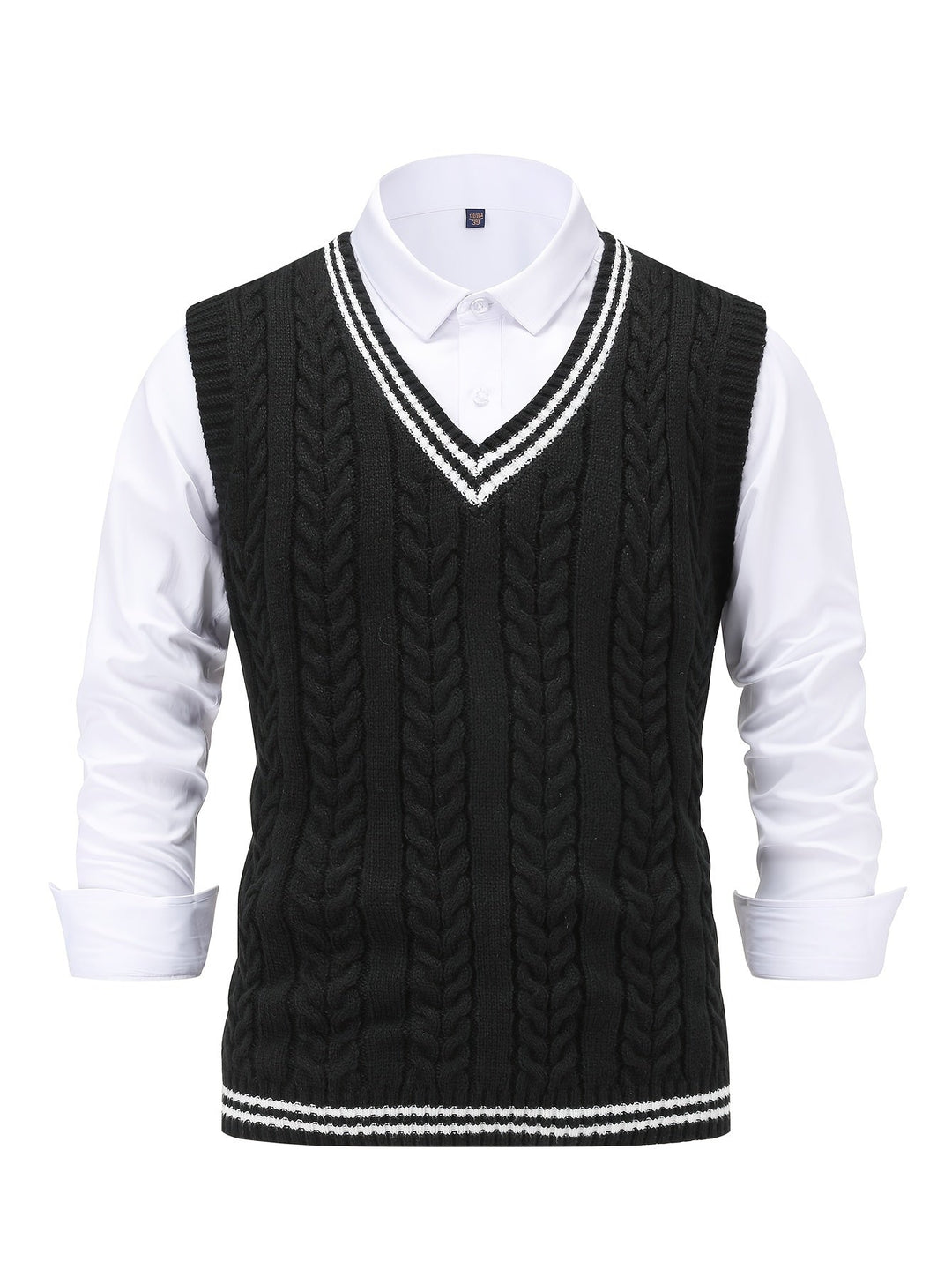 Gideon | Cable-Knit V-Neck Sweater Vest