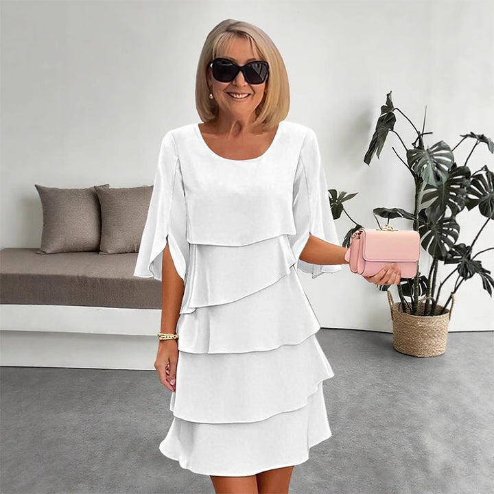 Seraphina | Women's Layered Midi Dress Puff Sleeves