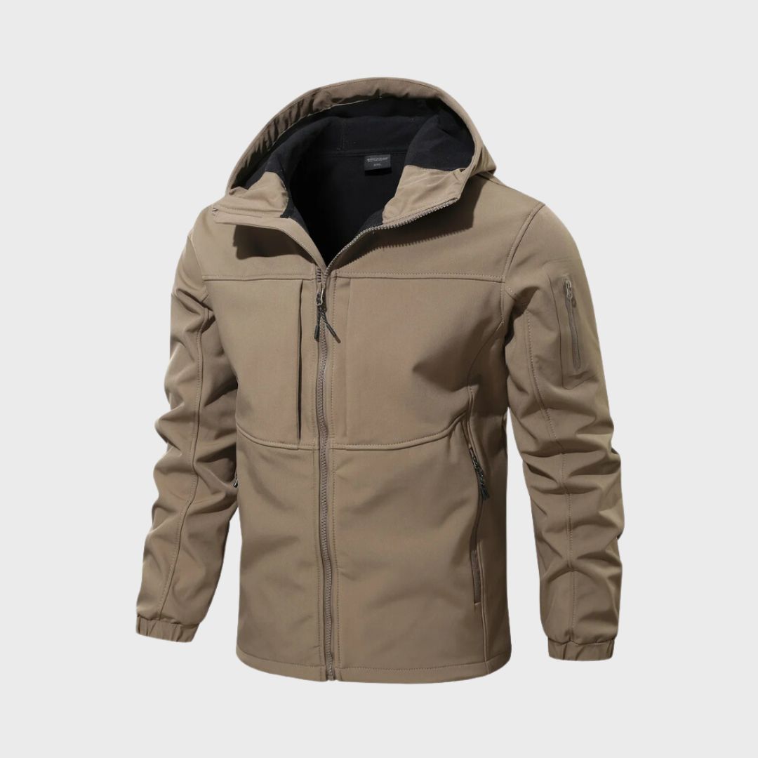 Simon | Men's Lightweight Hooded Rain Jacket Zip-Up Utility Pockets