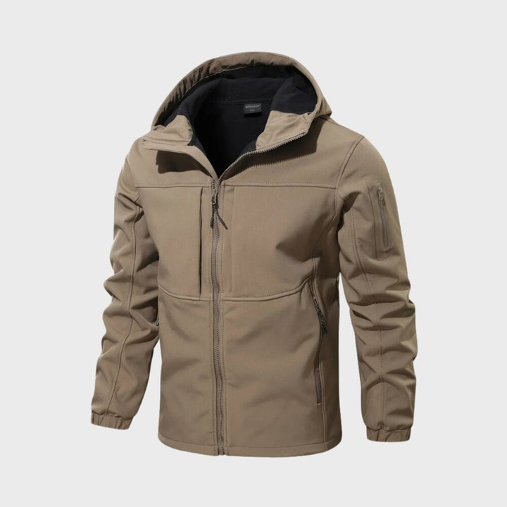 Simon | Men's Lightweight Hooded Rain Jacket Zip-Up Utility Pockets