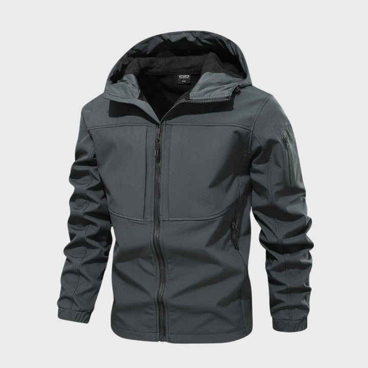 Simon | Men's Lightweight Hooded Rain Jacket Zip-Up Utility Pockets