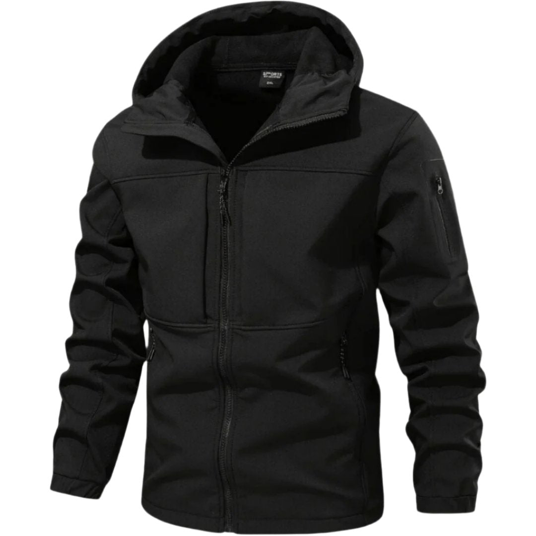 Simon | Men's Lightweight Hooded Rain Jacket Zip-Up Utility Pockets