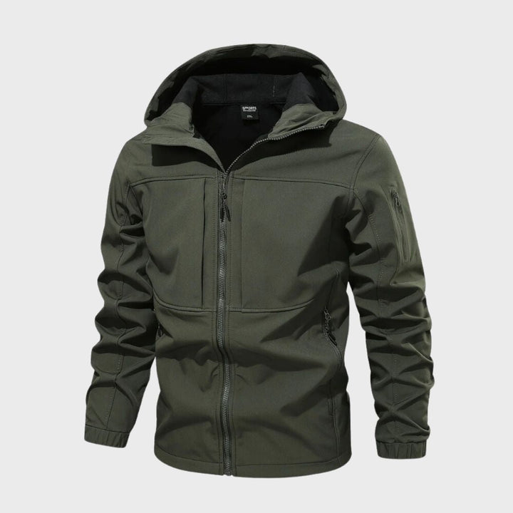 Simon | Men's Lightweight Hooded Rain Jacket Zip-Up Utility Pockets