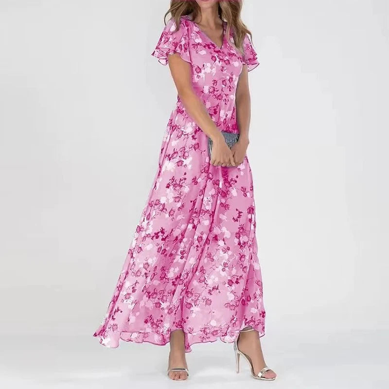 Leah | Women's Short Sleeve Midi Dress Fitted Silhouette