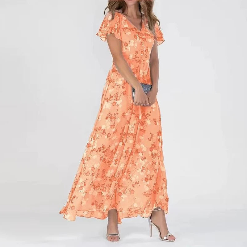 Leah | Women's Short Sleeve Midi Dress Fitted Silhouette