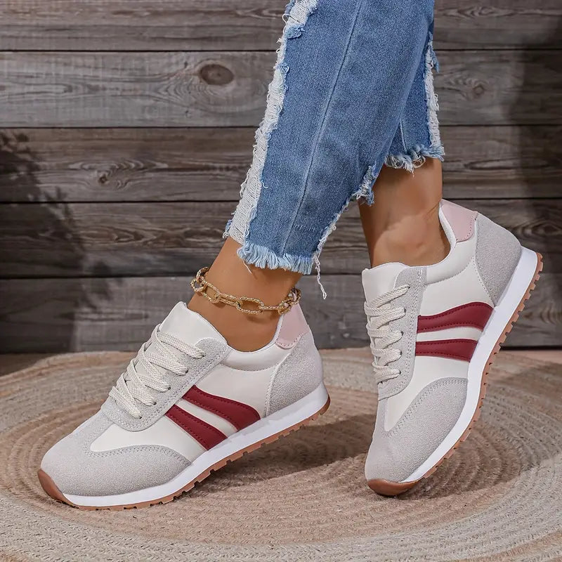 Penelope | Women's Retro Lace-Up Trainers Lightweight Low-Profile
