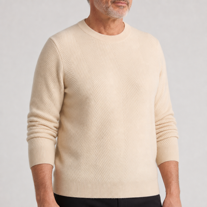 Julian | Men's Cashmere Jumper Chevron Knit Relaxed Fit