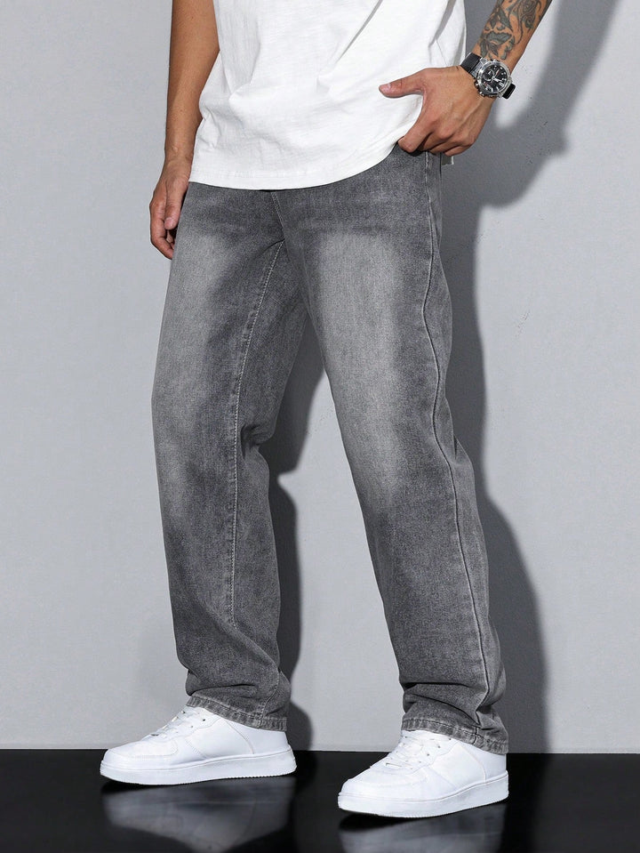 Daan | Men's Straight Leg Jeans Loose Fit Button and Zip Fly