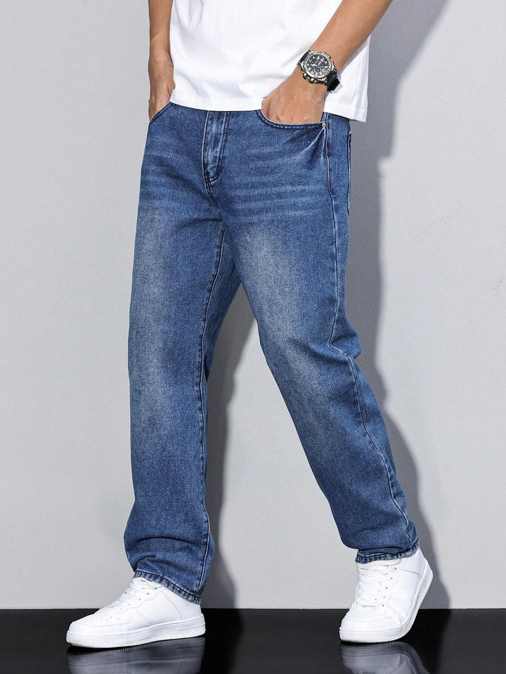 Daan | Men's Straight Leg Jeans Loose Fit Button and Zip Fly
