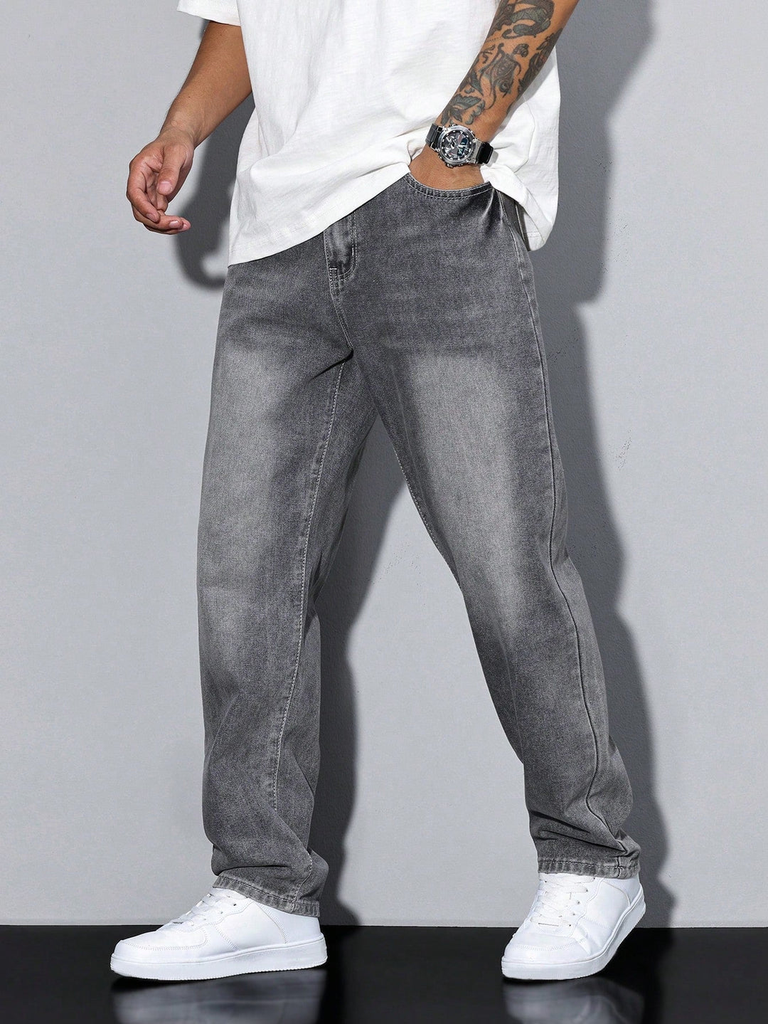 Daan | Men's Straight Leg Jeans Loose Fit Button and Zip Fly