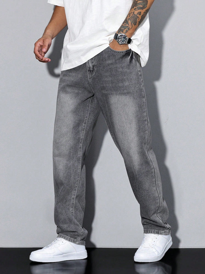 Daan | Men's Straight Leg Jeans Loose Fit Button and Zip Fly