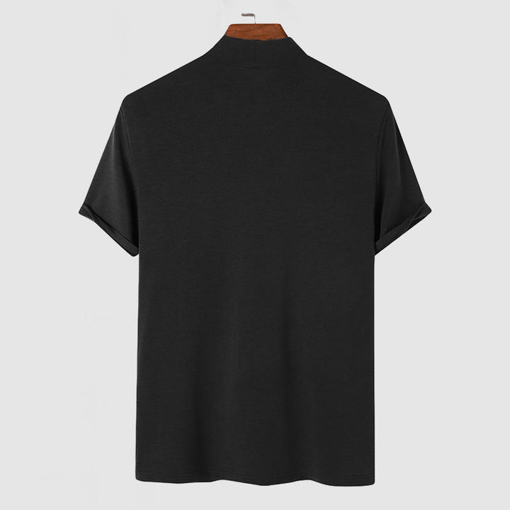 Daan | Men's Stretch Cotton T-Shirt Stand Collar Flexible Fit